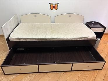 İkinəfərlik çarpayı, Bazalı, Matras ilə, Siyirməli