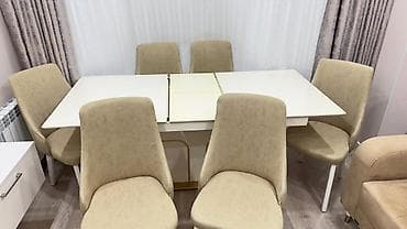 Qonaq otağı üçün, Açılan, Dördbucaq masa, 6 stul