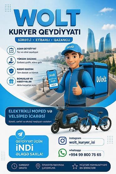 minivan taksi: Moto-kuryer tələb olunur, Ayda 2 dəfə ödəniş, Təcrübəsiz — 1
