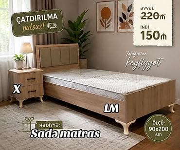 Yeni, Təknəfərlik çarpayı, Matras ilə lalafo.az -da Yeni, Təknəfərlik çarpayı, Matras ilə