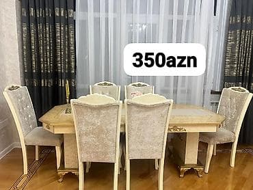 Qonaq otağı üçün, Açılmayan, Dördbucaq masa, 6 stul — 1