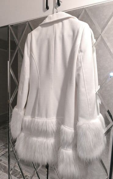 Бусы: Пальто, Setre, XL, цвет - Белый — 4