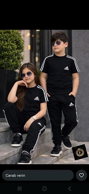 Uşaq idman dəsti – adidas loqolu - Dəst: qısaqol futbolka + şalvar -