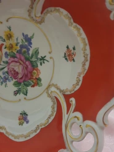 meyve qabı: Qedimi bowqab gdr 1950 illin j'lemenau meysen buketi cox nadir antik — 2