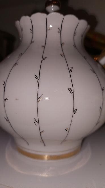 ağ süd: Qəhvə dəsti, rəng - Ağ, Farfor, Almaniya — 9