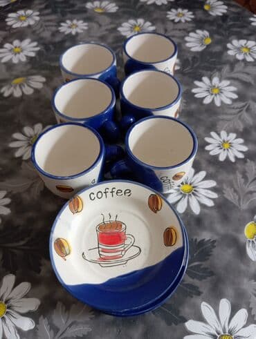 набор казанов викалина: Кофейный набор, цвет - Голубой, Керамика, 6 персон — 2