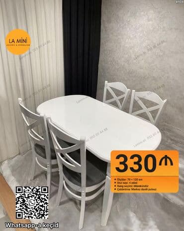 kuhna: Mətbəx üçün, Oval masa, 4 stul — 1