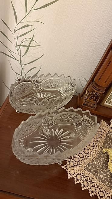 kapı: Təmiz krustaldı meyvə qabları dəst satılır ikisi biryerdə bu qiymətədi — 2