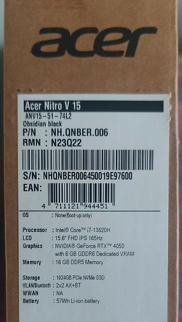 Acer: İşlənmiş Acer Nitro, 15.6 ", Intel Core i7, 1 TB — 3