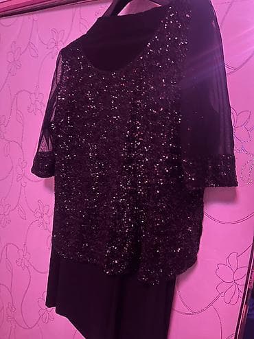 biserli kofda: Qara sagdan razrezli yupkayla biserli tul qollu kofta desti — 1