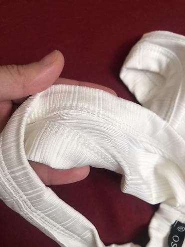 WASSO brendi, S ölçü. Ağ rəngli, ribana fakturalı qadın maykası (tank — 4