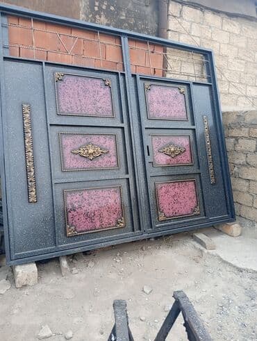 Darvazalar və aksesuarlar: Dəmir Həyət darvazası, Yana açılan, Mexaniki, rəng - Mavi — 27