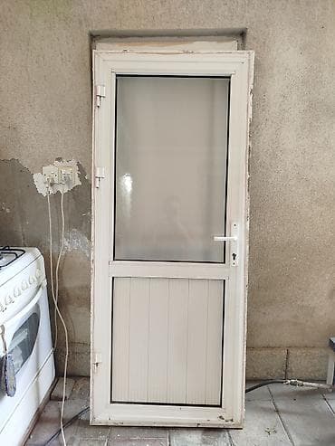 Plastik örtülü aliminium qapi ölçü 80×1.90 teze kimidi qırığı yoxdu