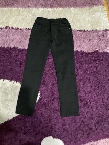 məktəb şalvarı: Qara rəngli uşaq şalvarı - Klassik düz kəsim, dar balaq - 5 ciblə — 1