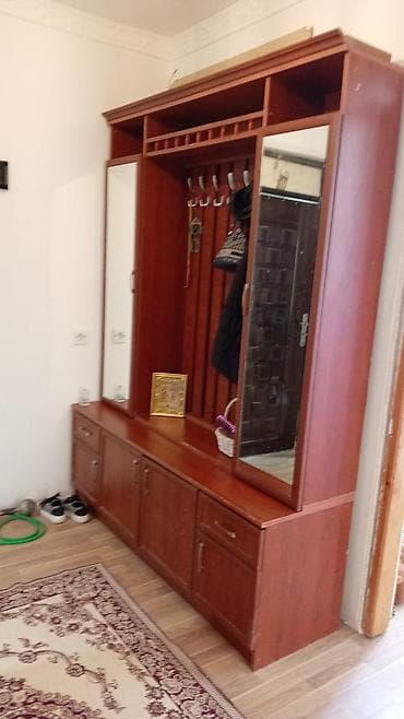 ev esyalari satisi: 2 qapılı, Güzgülü, Qəhvəyi, Digər material, Açılan, Düz dolab — 3