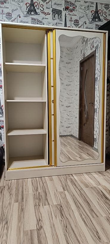 pol kraskasi: Yeni, 2 qapılı, Güzgülü, Bej, Digər material, Kupe, Düz dolab — 4