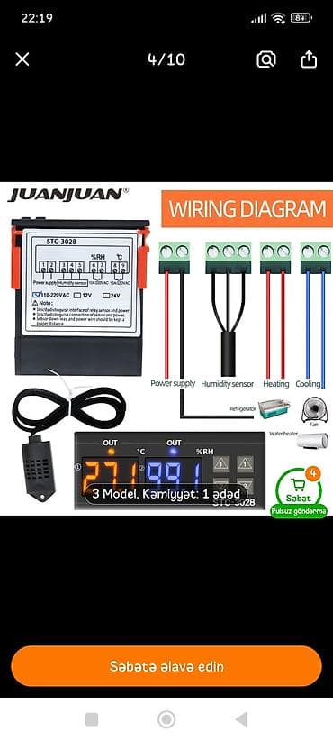 istixana satilir: Rəqəmsal temperatur və rütubət nəzarətçiləri – bir neçə model Tətbiq — 4