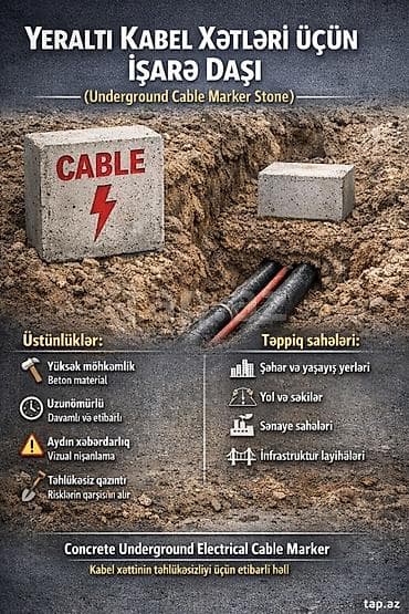 tamet daşlar: Yeraltı Yüksək Gərginlikli Kabel Xətlərinin İşarələnməsi üçün Daşlar — 10