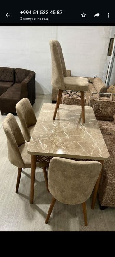 mətbəxt stol stulu: Mətbəx üçün, Yeni, Açılan, Dördbucaq masa, 4 stul — 5