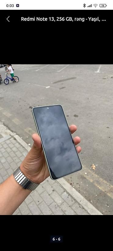 dubay telfonlar: Redmi Note 13, 256 GB, rəng - Yaşıl, Düyməli, Sensor, Barmaq izi — 5