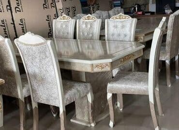 parket topdan satis: Qonaq otağı üçün, Yeni, Açılan, Dördbucaq masa, 6 stul — 5