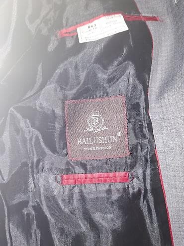 isci geyimi: Bailushun kişi kostyumu – 3 hissəli dəst - Rəng: boz (yüngül — 3