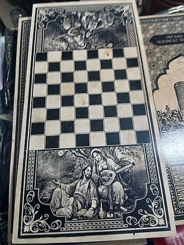 nerd yukle: + 3 azn das ve zer Taxta nərd-şahmat dəsti – milli naxışlı, oyma və — 4