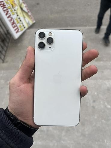 a03 ikinci el: IPhone 11 Pro Max, 64 GB, Ağ, Simsiz şarj, Zəmanət, Face ID — 1