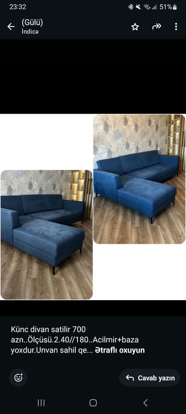 gullerin satisi: Künc divan, Açılmayan, Bazasız, Parça — 1