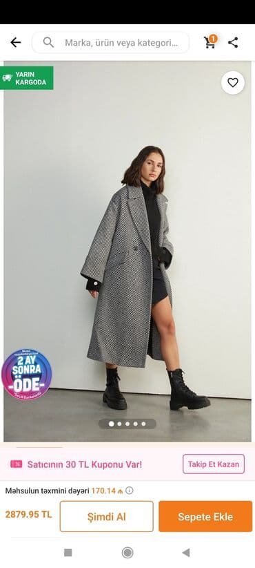 loreta palto: Yeni etiketi üzərində s razmer oversize m L razmer de geyinə bilər — 2