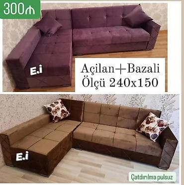 divan 150: Açılan və bazalı künc divan. Ölçü: 240×150 sm. Mexanizm: çevrilərək — 1