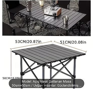 Yeni, Qatlanan, Metal, Kvadrat masa — 3