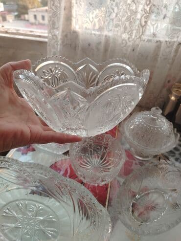 xrustal konfet qabı: Xrustal qablar çox qedimi - Klassik naxışlı kristal dizayn: ulduz — 5