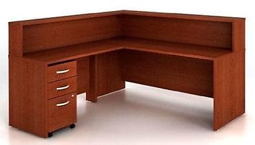 ofis stol: L formalı resepsiyon/iş masasası - Material: taxta əsaslı laminat — 1