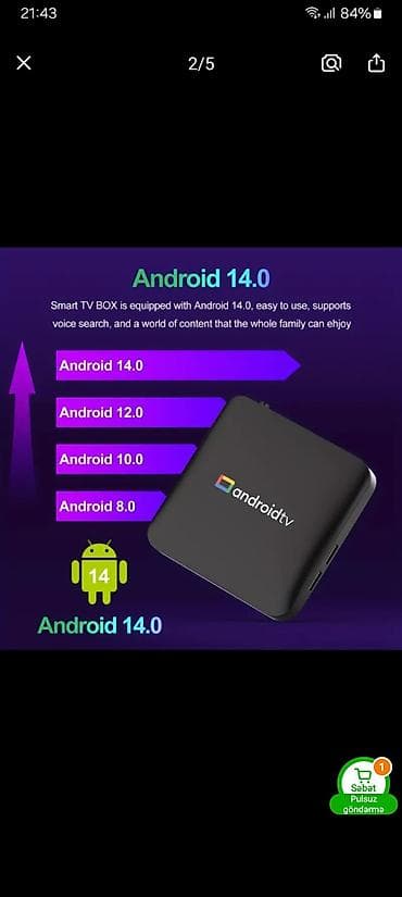 internet guclendirici modem: Yeni Smart TV boks 2 GB / 16 GB, Android — 4