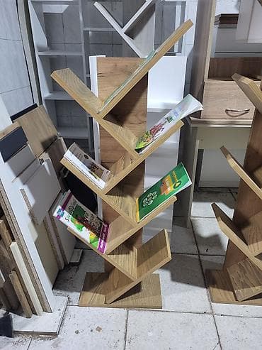 embawood kitab refi: Məhsul: Zig‑zag formalı dayanıqlı kitablıq/jornał stendi - Material — 1