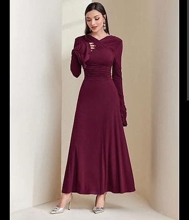 bilək: Bordo rəngli uzun don - Qollar: uzun, bilək hissəsində yığma və — 1