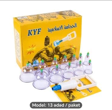 вакуумный массаж лица: Kuppinq (hicama) dəsti – 13 ədəd/paket Məzmun: - Fərqli ölçülərdə 12 — 6