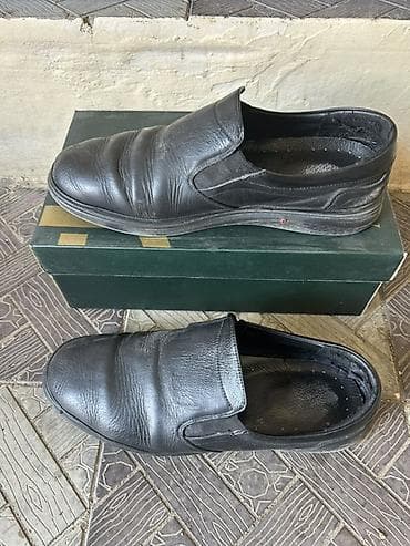 ayaqqabı: Qara dəri slip-on kişi ayaqqabısı - Model: klassik slip-on (bağsız) - — 2