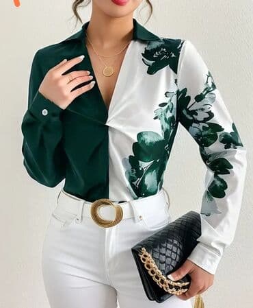 atlas köynəklər: Ağ-tünd yaşıl rəng tonlu köynək satılır. Yenidir. Heç geyinilməyib — 1