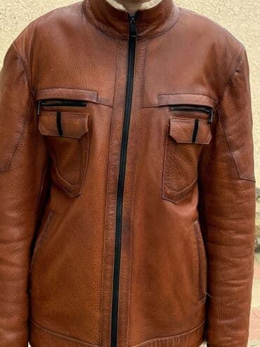 dəri zamşa kişi gödəkçəsi: Kurtka, Dəri, Qış, XL — 1