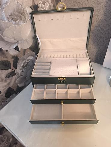 58152 patek philippe: Zinət əşyaları üçün çoxsəviyyəli təşkilatçı/qutu - Rəng: Tünd yaşıl — 6
