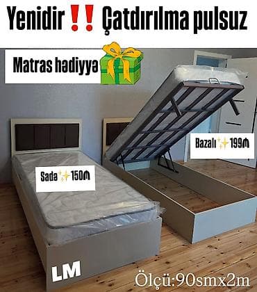 divan 150: Tək nəfərlik çarpayı, 90x200 sm ölçüdə. Model iki variantda təqdim — 1