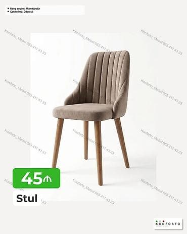 balkon stul: Müasir dizaynlı yumşaq oturacaqlı stul - Material: parça üzlüklü — 1