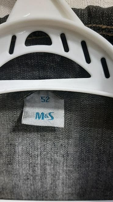 M&S markalı cins gödəkçə - Material: sıx denim (tünd boz/qara — 3
