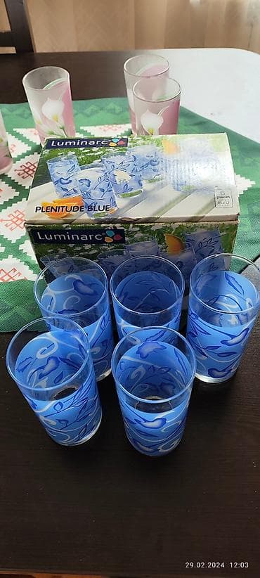 edava qablari: Qədəhlər, rəng - Göy — 1