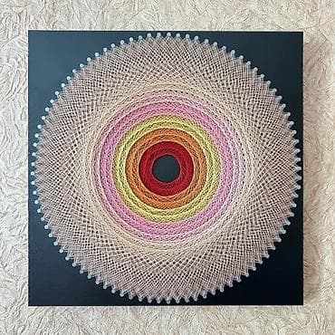 Pərdə və jalüzlər: String Art dekor panelləri - Materiallar: laminat/qara rəngli taxta — 3