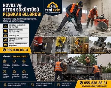 icmeli su catdirilma: Hovuz və beton söküntüsü, eləcə də tikinti üzrə peşəkar xidmətlər — 2