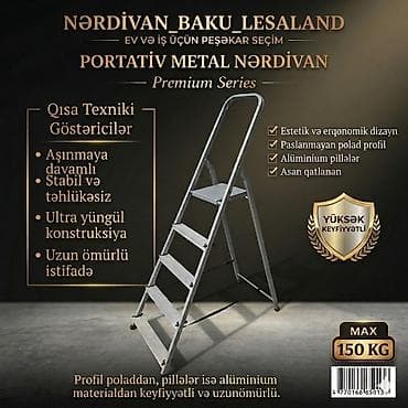 Portativ metal nərdivan – Premium Series - Ev və iş üçün peşəkar