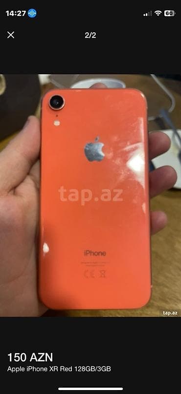 2 nci el telefon: IPhone Xr, 128 GB, Qırmızı — 2